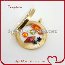 High Quality Fashion Jewelry Rhinestone Glass Memory Lockets